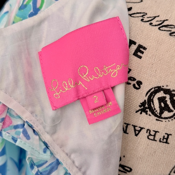 LILLY PULITZER | Fiesta Stretch Dress in Coastal Blue/Lion Around, size 2 - Picture 7 of 9